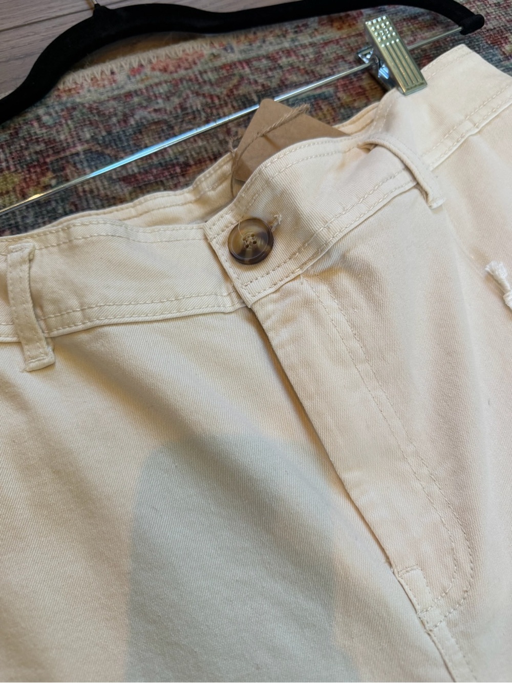 NWT Dex Cream/Tan High-Waist Jeans Raw Hem wide leg cropped length - Picture 7 of 8
